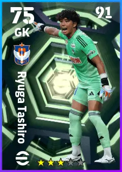 Ryuga Tashiro eFootball 2026 player card — 75 OVR GK