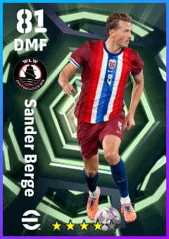 Sander Berge eFootball 2026 player card — 81 OVR DMF