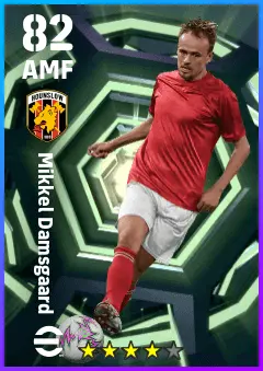 Mikkel Damsgaard eFootball 2026 player card — 82 OVR AMF