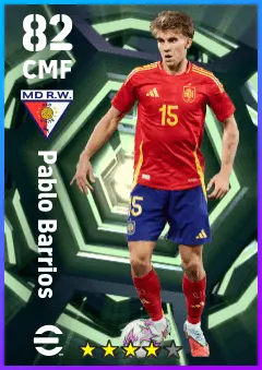 Pablo Barrios eFootball 2026 player card — 82 OVR CMF