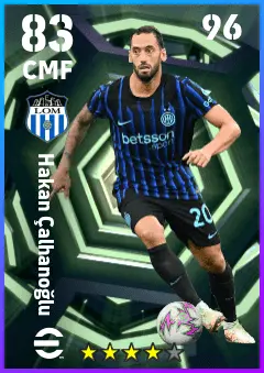 Hakan Calhanoglu eFootball 2026 player card — 83 OVR CMF