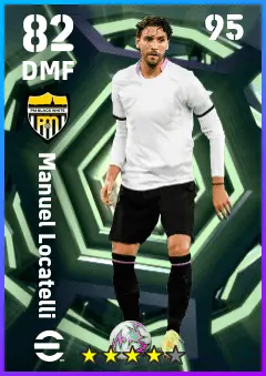 Manuel Locatelli eFootball 2026 player card — 82 OVR DMF