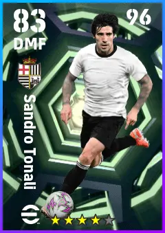 Sandro Tonali eFootball 2026 player card — 83 OVR DMF
