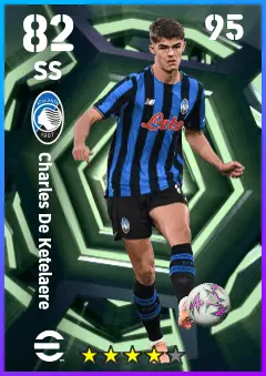 Charles De Ketelaere eFootball 2026 player card — 82 OVR SS
