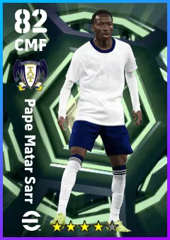 Pape Matar Sarr eFootball 2026 player card — 82 OVR CMF