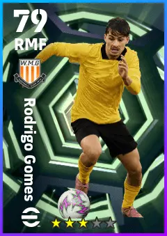 Rodrigo Gomes eFootball 2026 player card — 79 OVR RMF