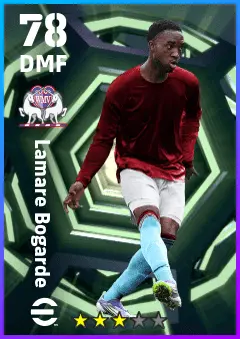 Lamare Bogarde eFootball 2026 player card — 78 OVR DMF