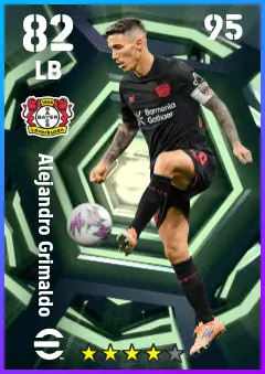 Alejandro Grimaldo eFootball 2026 player card — 82 OVR LB