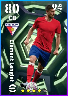 Clement Lenglet eFootball 2026 player card — 80 OVR CB