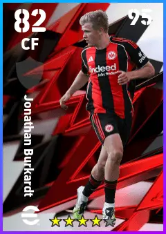Jonathan Burkardt eFootball 2026 player card — 82 OVR CF