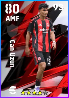 Can Uzun eFootball 2026 player card — 80 OVR AMF