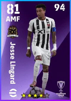 Jesse Lingard eFootball 2026 player card — 81 OVR AMF