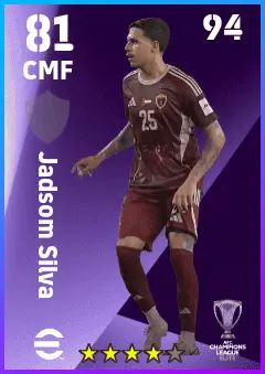 Jadsom Silva eFootball 2026 player card — 81 OVR CMF