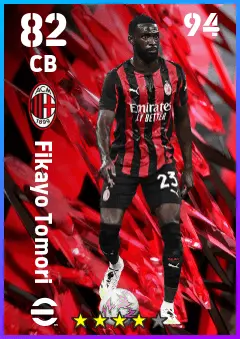 Fikayo Tomori eFootball 2026 player card — 82 OVR CB