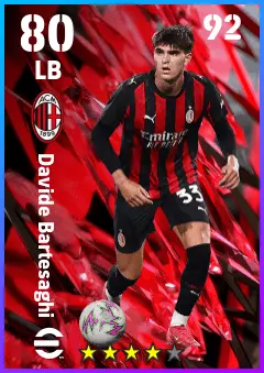 Davide Bartesaghi eFootball 2026 player card — 80 OVR LB