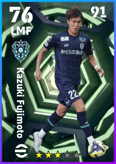 Kazuki Fujimoto eFootball 2026 player card — 76 OVR LMF