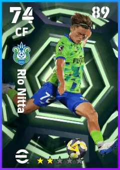 Rio Nitta eFootball 2026 player card — 74 OVR CF