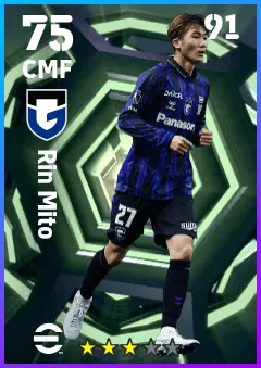 Rin Mito eFootball 2026 player card — 75 OVR CMF