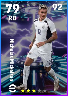 Nicholas Mickelson eFootball 2026 player card — 79 OVR RB