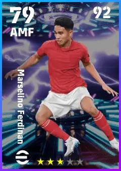 Marselino Ferdinan eFootball 2026 player card — 79 OVR AMF
