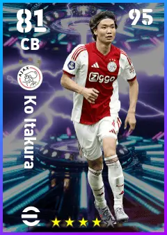 Ko Itakura eFootball 2026 player card — 81 OVR CB