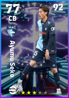 Ayumu Seko eFootball 2026 player card — 77 OVR CB