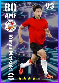 Kuryu Matsuki eFootball 2026 player card — 80 OVR AMF
