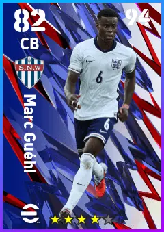 Marc Guehi eFootball 2026 player card — 82 OVR CB