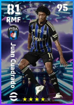 Juan Cuadrado eFootball 2026 player card — 81 OVR RMF