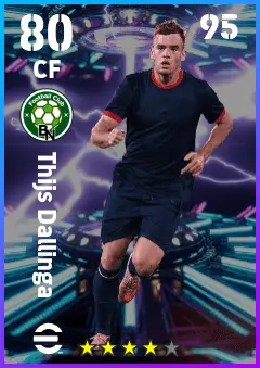 Thijs Dallinga eFootball 2026 player card — 80 OVR CF