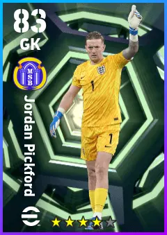 Jordan Pickford eFootball 2026 player card — 83 OVR GK