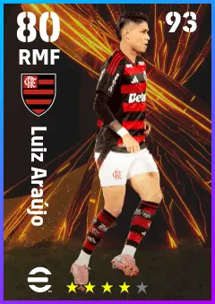 Luiz Araujo eFootball 2026 player card — 80 OVR RMF