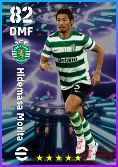 Hidemasa Morita eFootball 2026 player card — 82 OVR DMF