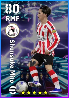 Shunsuke Mito eFootball 2026 player card — 80 OVR RMF