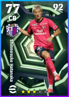 Shinnosuke Hatanaka eFootball 2026 player card — 77 OVR CB