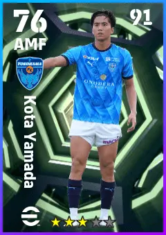 Kota Yamada eFootball 2026 player card — 76 OVR AMF