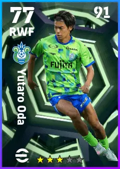 Yutaro Oda eFootball 2026 player card — 77 OVR RWF