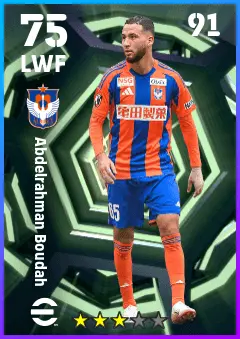Abdelrahman Boudah eFootball 2026 player card — 75 OVR LWF