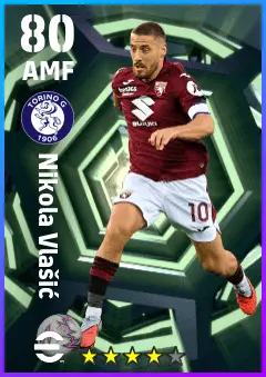 Nikola Vlasic eFootball 2026 player card — 80 OVR AMF