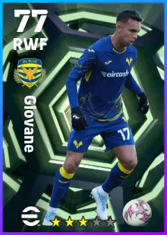 Giovane eFootball 2026 player card — 77 OVR RWF