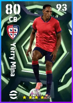 Yerry Mina eFootball 2026 player card — 80 OVR CB