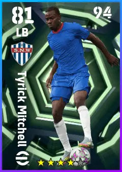 Tyrick Mitchell eFootball 2026 player card — 81 OVR LB