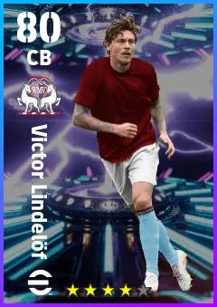 Victor Lindelof eFootball 2026 player card — 80 OVR CB