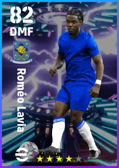 Romeo Lavia eFootball 2026 player card — 82 OVR DMF