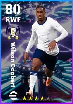 Wilson Odobert eFootball 2026 player card — 80 OVR RWF