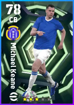 Michael Keane eFootball 2026 player card — 78 OVR CB
