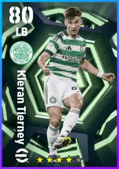 Kieran Tierney eFootball 2026 player card — 80 OVR LB