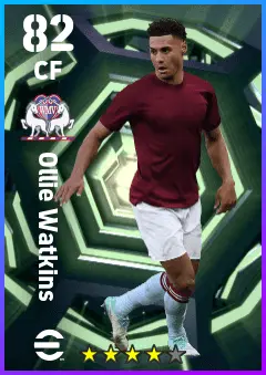 Ollie Watkins eFootball 2026 player card — 82 OVR CF
