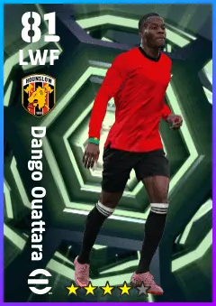 Dango Ouattara eFootball 2026 player card — 81 OVR LWF