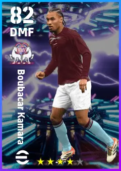 Boubacar Kamara eFootball 2026 player card — 82 OVR DMF